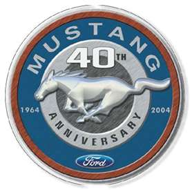 Mustang 40th Round tin signs