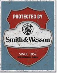 Smith & Wesson - Protected By Tin Signs