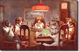 7 Dogs PLaying Poker tin signs