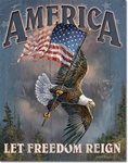 American - Let Freedom Reign Tin Signs