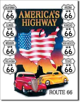 America's Highway tin signs